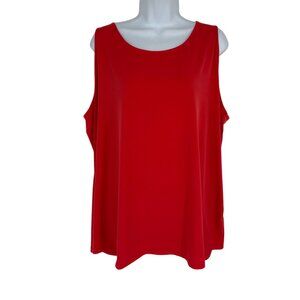 Susan Graver Lot of 2 Womens Sleeveless Scoop Neck Tank Tops Coral & Red Sz 2X